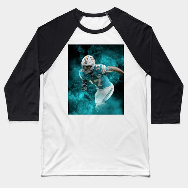 Jaylen Waddle Miami Sports Art Baseball T-Shirt by JRoseGraphics